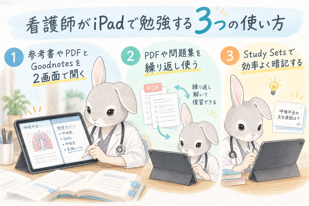 実際にiPadを操作しているハク＋3つの学習方法