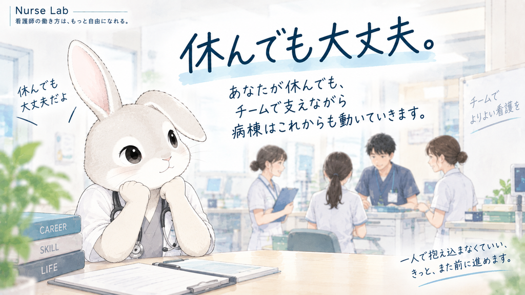 「自分が休んでも、病棟はちゃんと動いている」ことを表すハクの挿絵