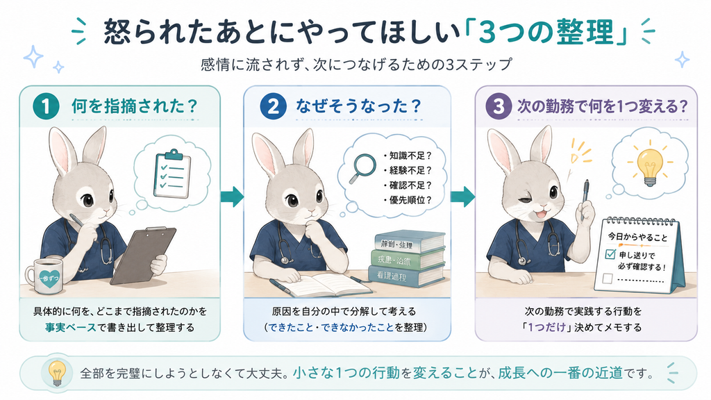 怒られたあとにやってほしい３つの整理